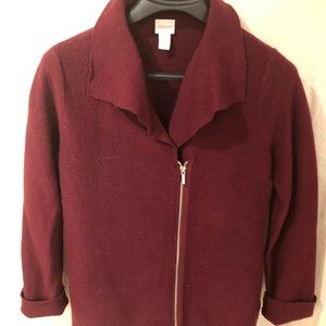 Unlined, wool jacket.